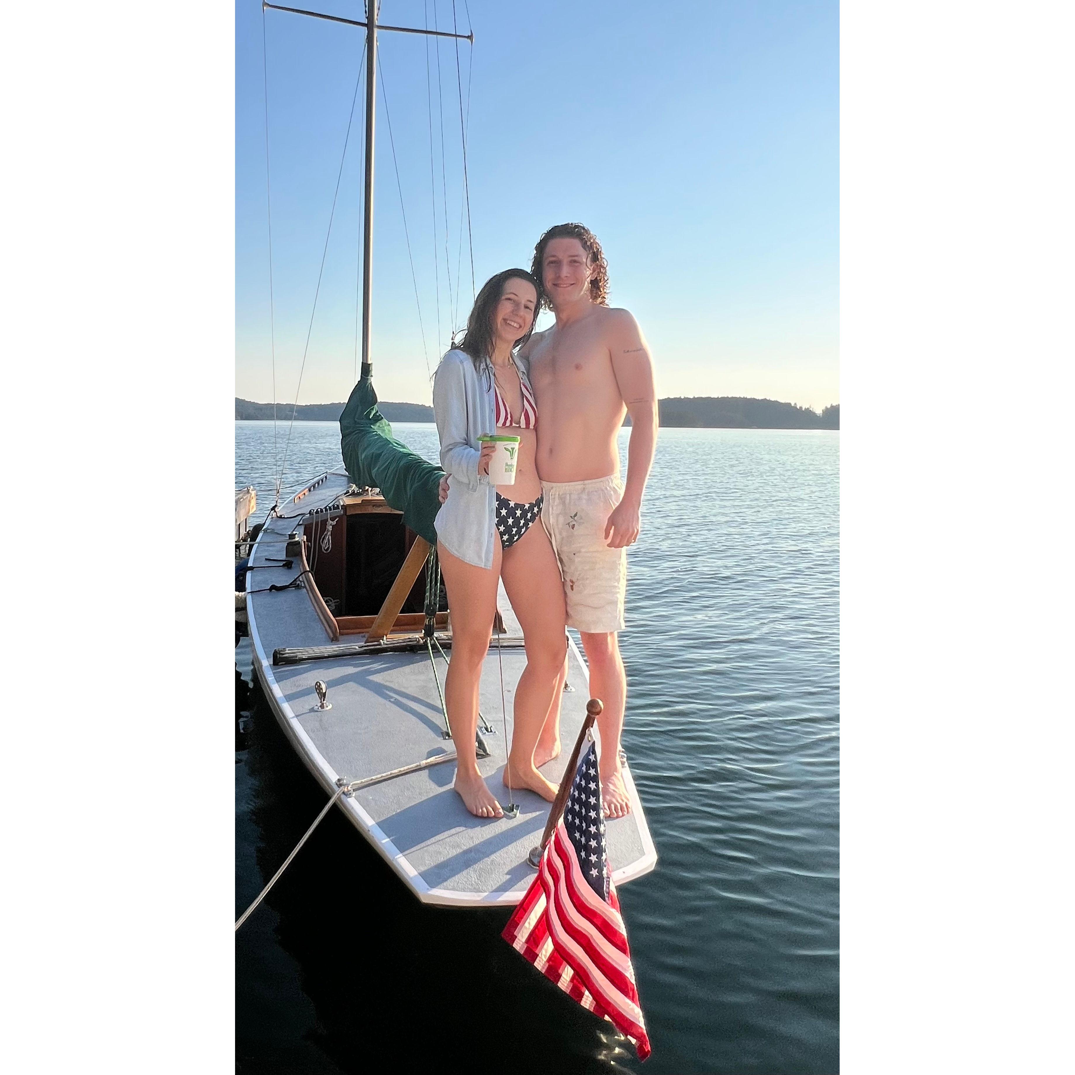 Orcas Island 2024 on the stern of Quickstep ✨