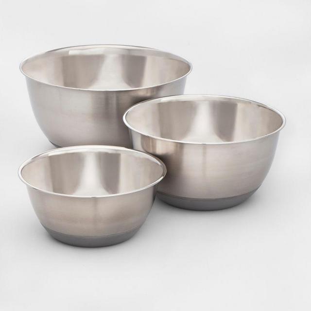 3pc Stainless Steel Non-Slip Mixing Bowls - Made By Design™