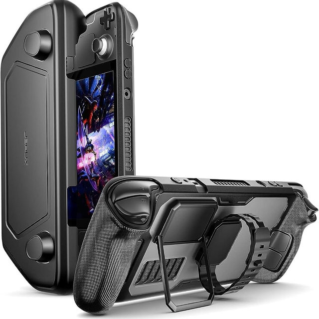 JSAUX PC0104 ModCase Compatible with Steam Deck, Steam Deck Case Comprehensive Protection Include Detachable Front Shell, Body Protective Shell, Metal Bracket and Strap - Basic Set