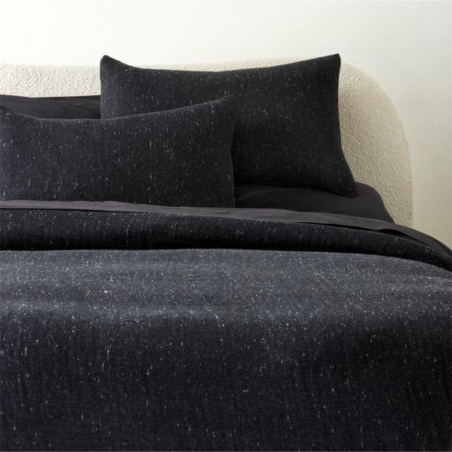 Nett Organic Cotton Black Duvet Cover and Shams - King