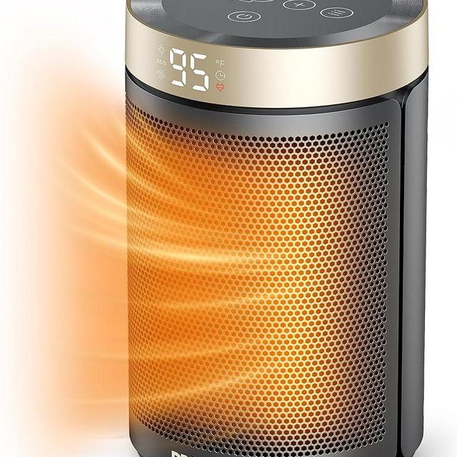 Dreo Space Heater, Portable Electric Heaters for Indoor Use with Thermostat, Digital Display, 1-12H Timer, Eco Mode and Fan Mode, 1500W PTC Ceramic Fast Safety Heat for Office Bedroom Home