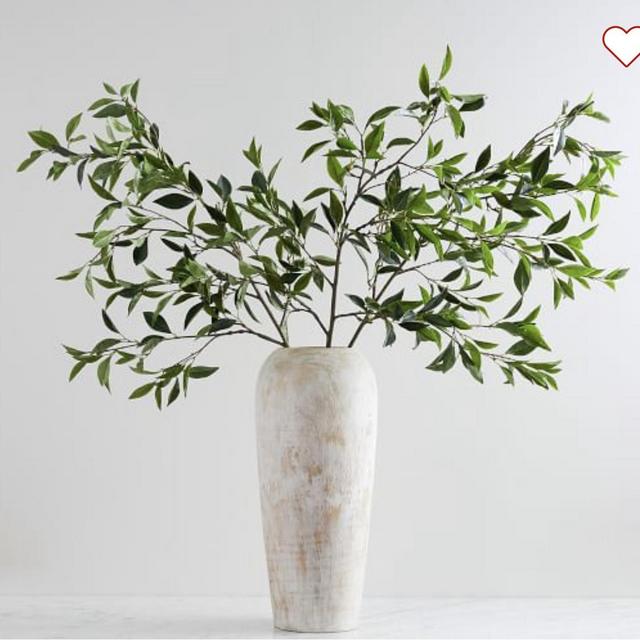 Faux Green Bay Leaf Branch