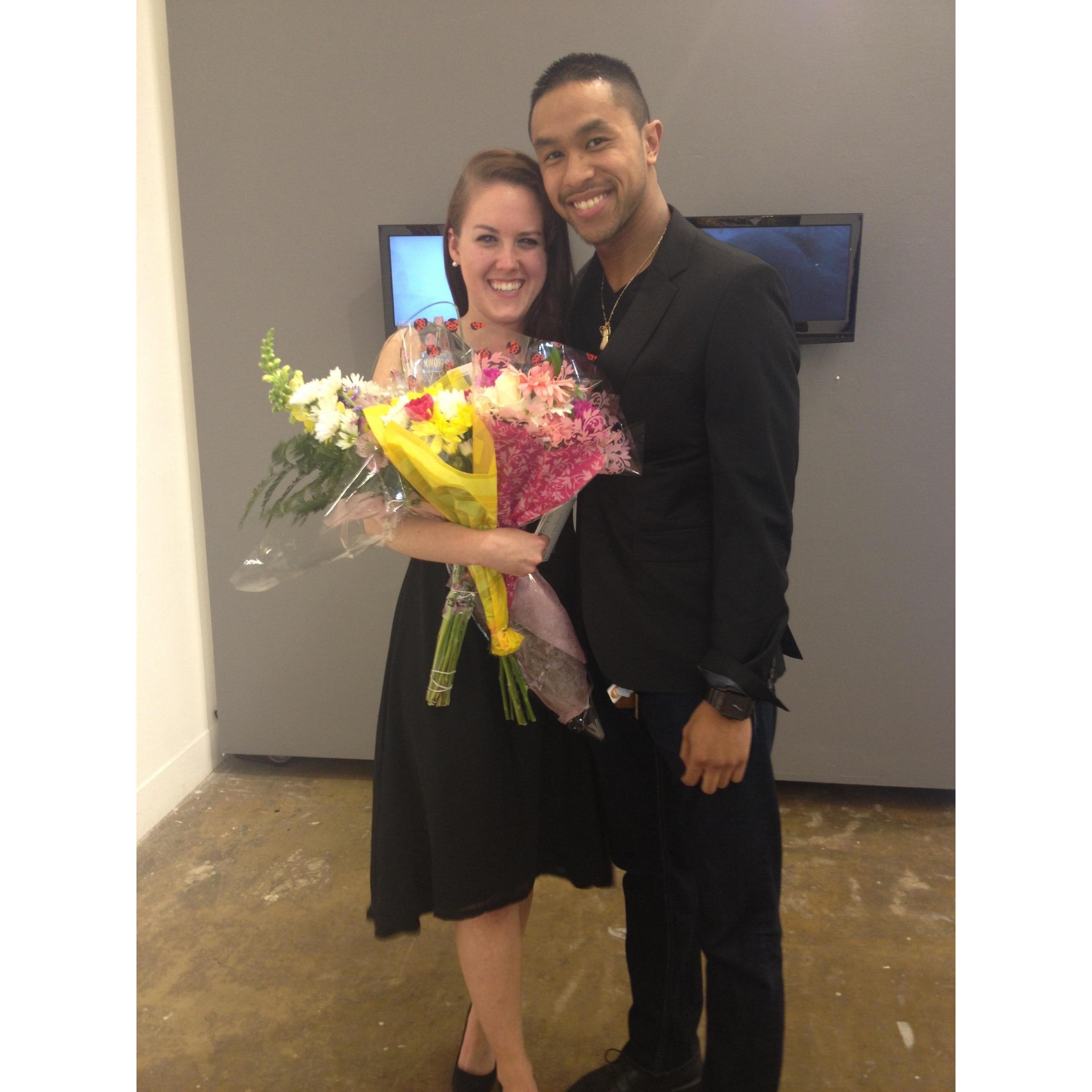 Myra's senior art show for Montserrat College of Art