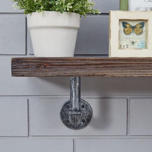 23.5" x 7.3" Industrial Pipe Wall Shelf - Danya B.