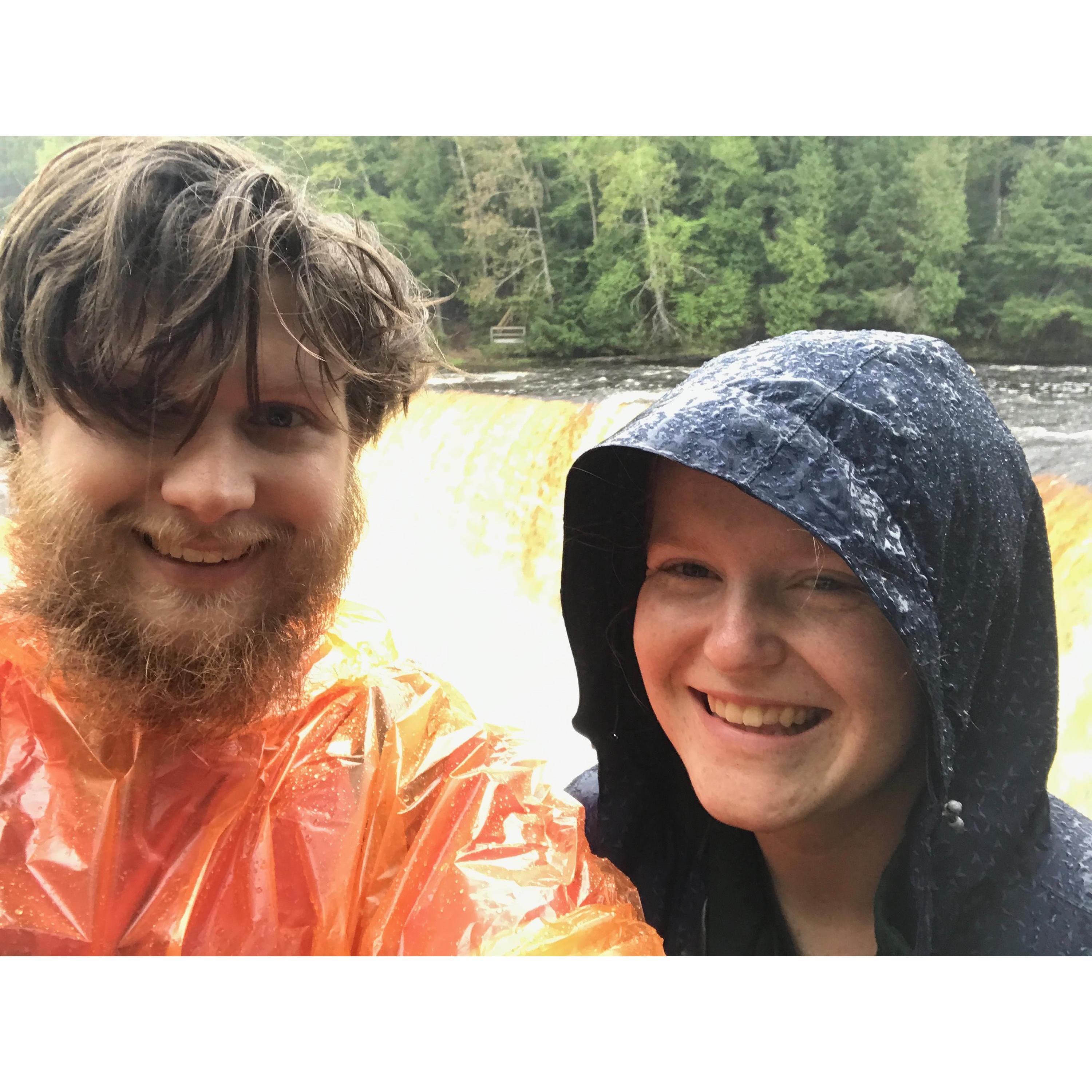 This was before we knew what we were getting ourselves into. Over a 4 mile hike through the rain and mosquitos was not a good mixture.