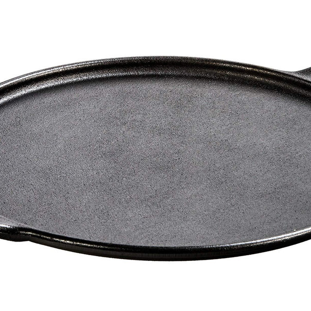 Lodge Pre-Seasoned Cast Iron Baking Pan with Loop Handles, 14", Black