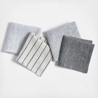 Suits Linen Cocktail Napkins, Set of 4