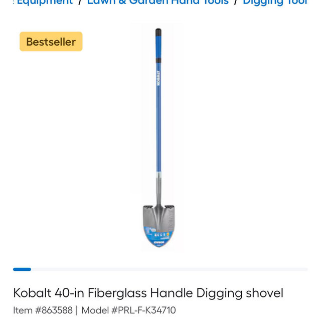 Kobalt 40-in Fiberglass Handle Digging shovel