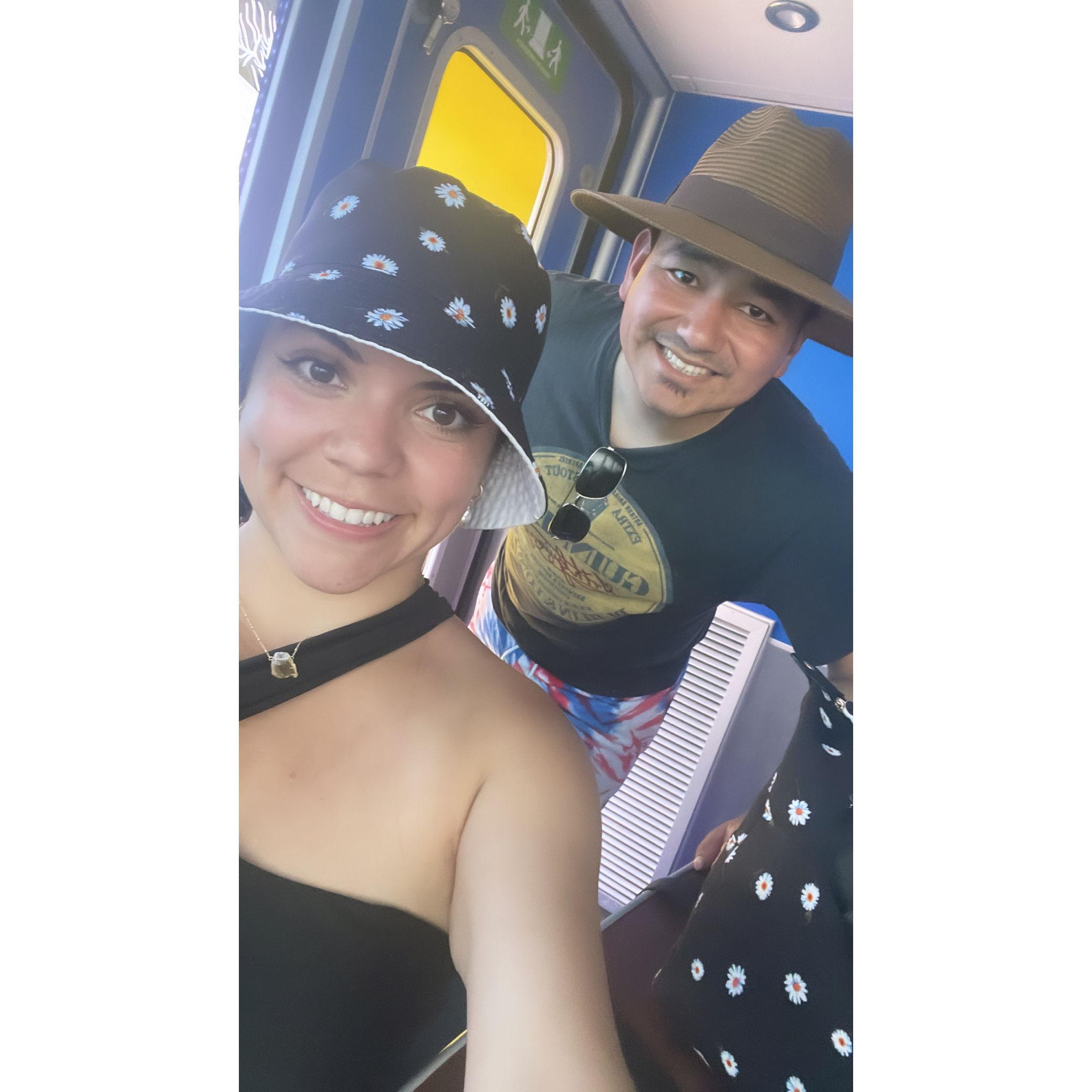 The first time I've seen him wear a hat