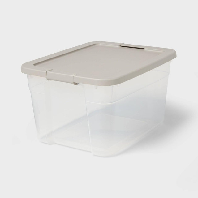 66qt Clear Latching Storage Box Spaceship Gray - Brightroom™