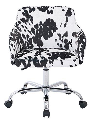 AVE SIX Bristol Chrome Base Upholstered Task Chair, Udder Madness Domino