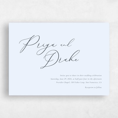 Light Sky, Blue Wedding Invitation - Merlo Landscape