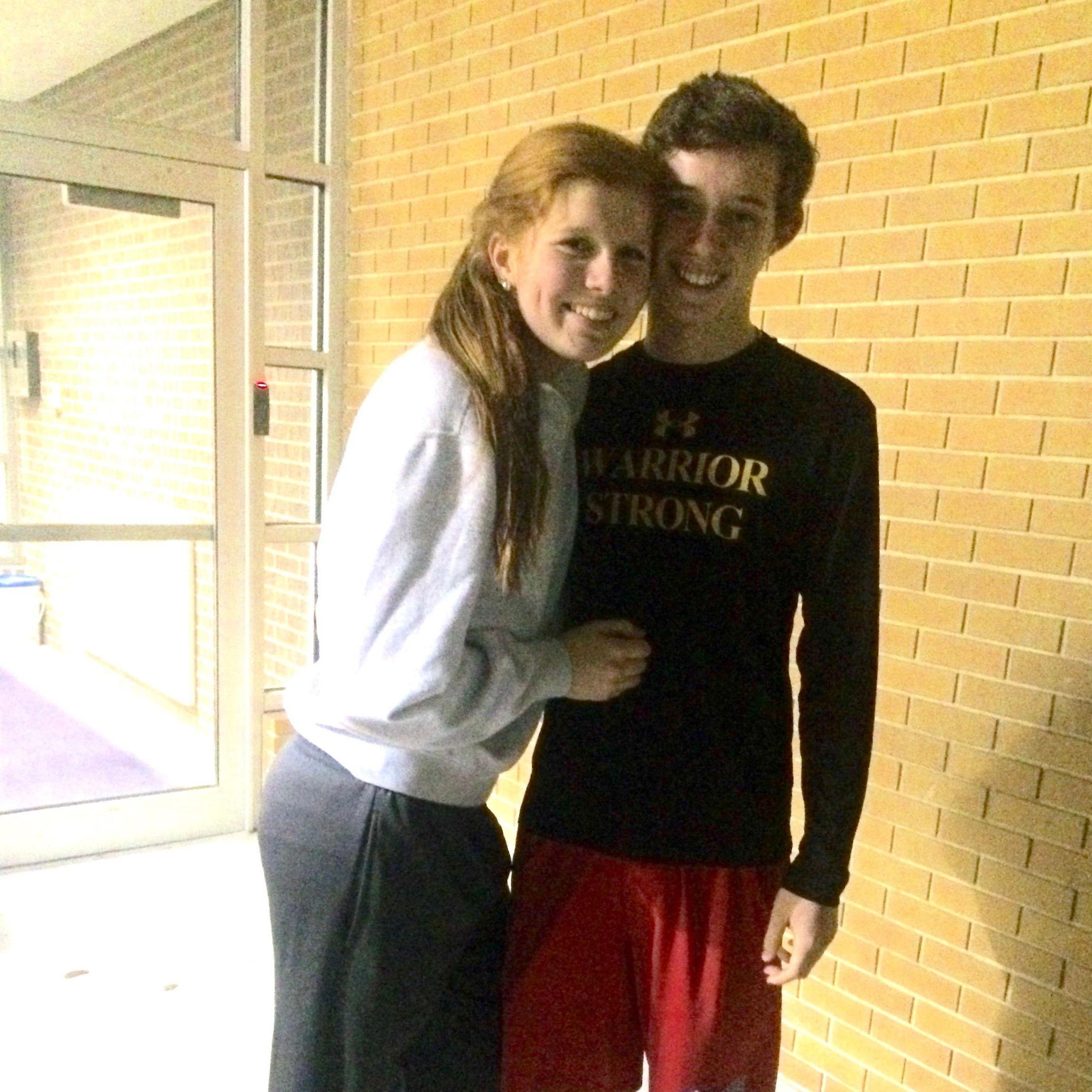 January 29, 2016 - Our first photo together after one of Riley's Roncalli basketball games at Ben Davis High School.
