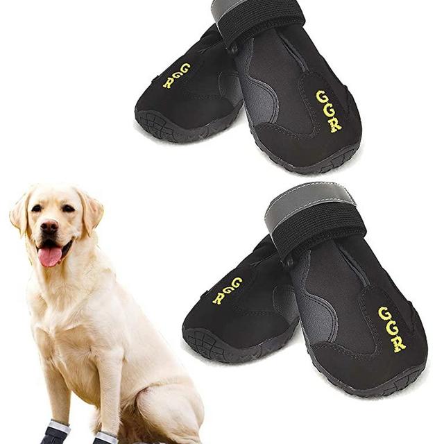 GGR Dog Shoes Pet Boots 4 Pcs Outdoor Waterproof and Wearproof Running Shoes for Dogs Pet Rain Boots