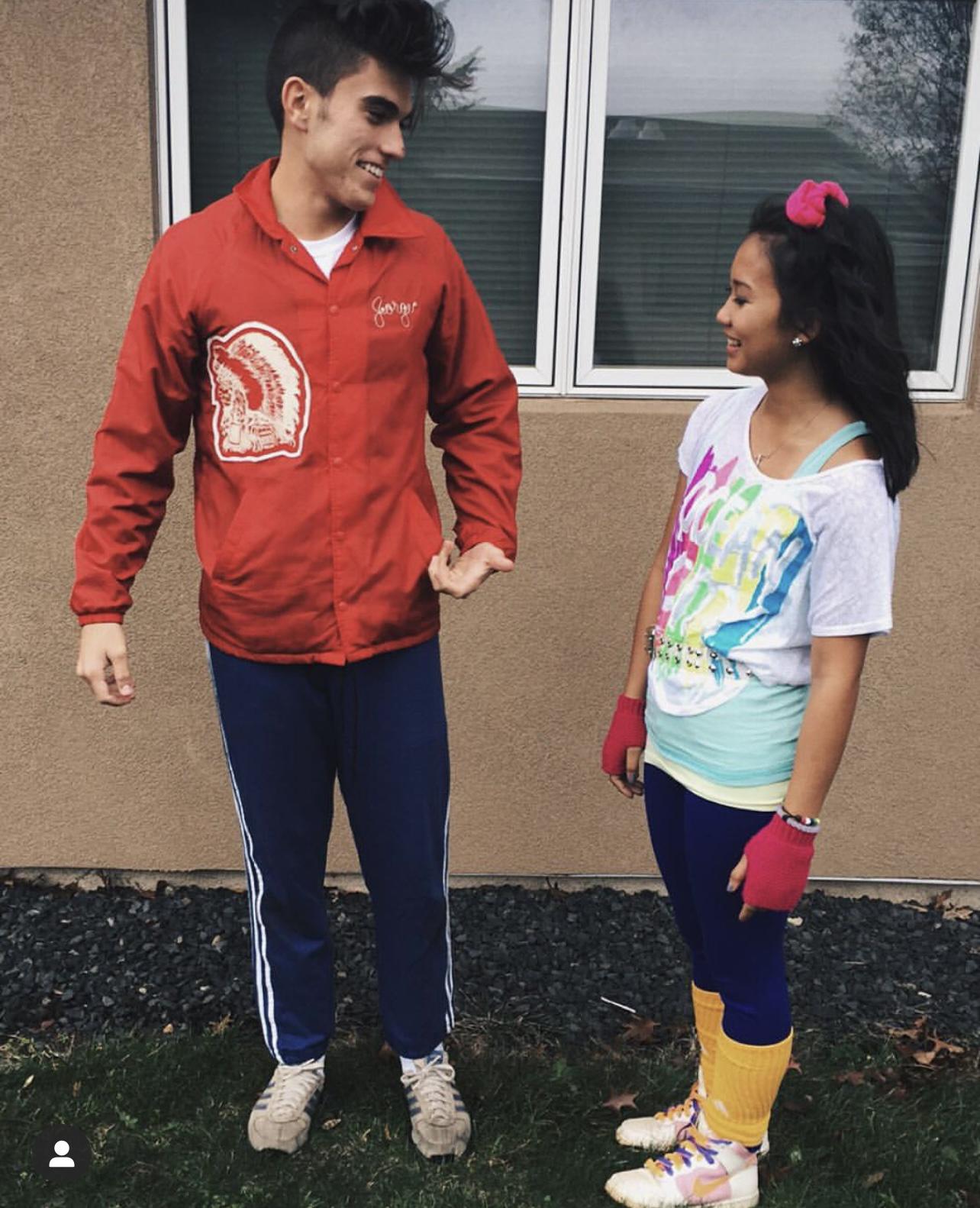 Spirit week in highschool! David is wearing all of his dad's old track gear.