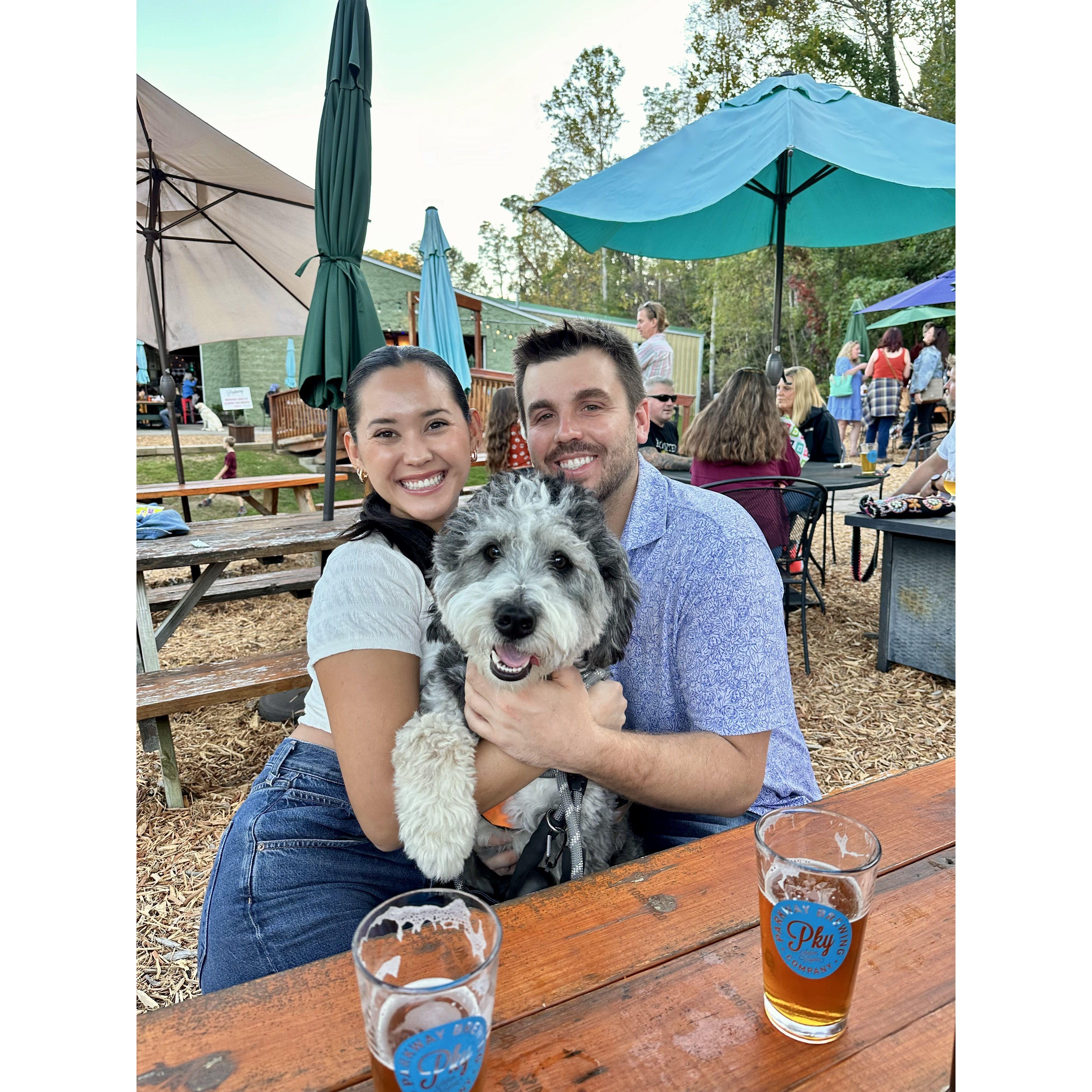Our fave puppy guy at our fave brewery