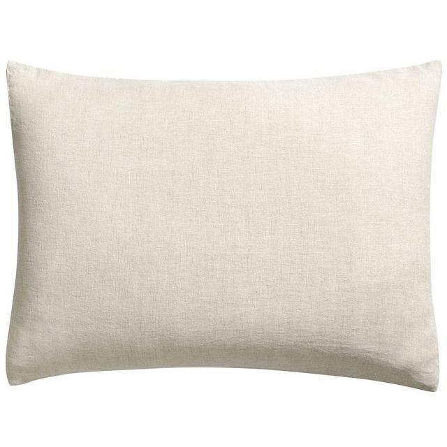 Classic Belgian Flax Linen Knife Edge Quilted Shams, Standard, Flax, Set of 2