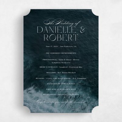 Blue Ticket Wedding Program - Grandscape