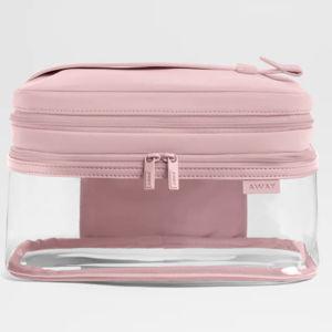 Clear Cosmetic Case in Blush Pink