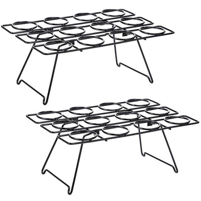 2-Piece Ice Cream Cone Baking Racks - Cupcake Display Stands - Cone Holders for Home Kitchen - Black