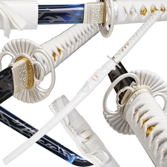 Kamaiwo-1045/1060 Forged ，are a Unique Gift for Men - Full Tang High Carbon Steel Makes a Memorable for Martial Arts Collectors，White