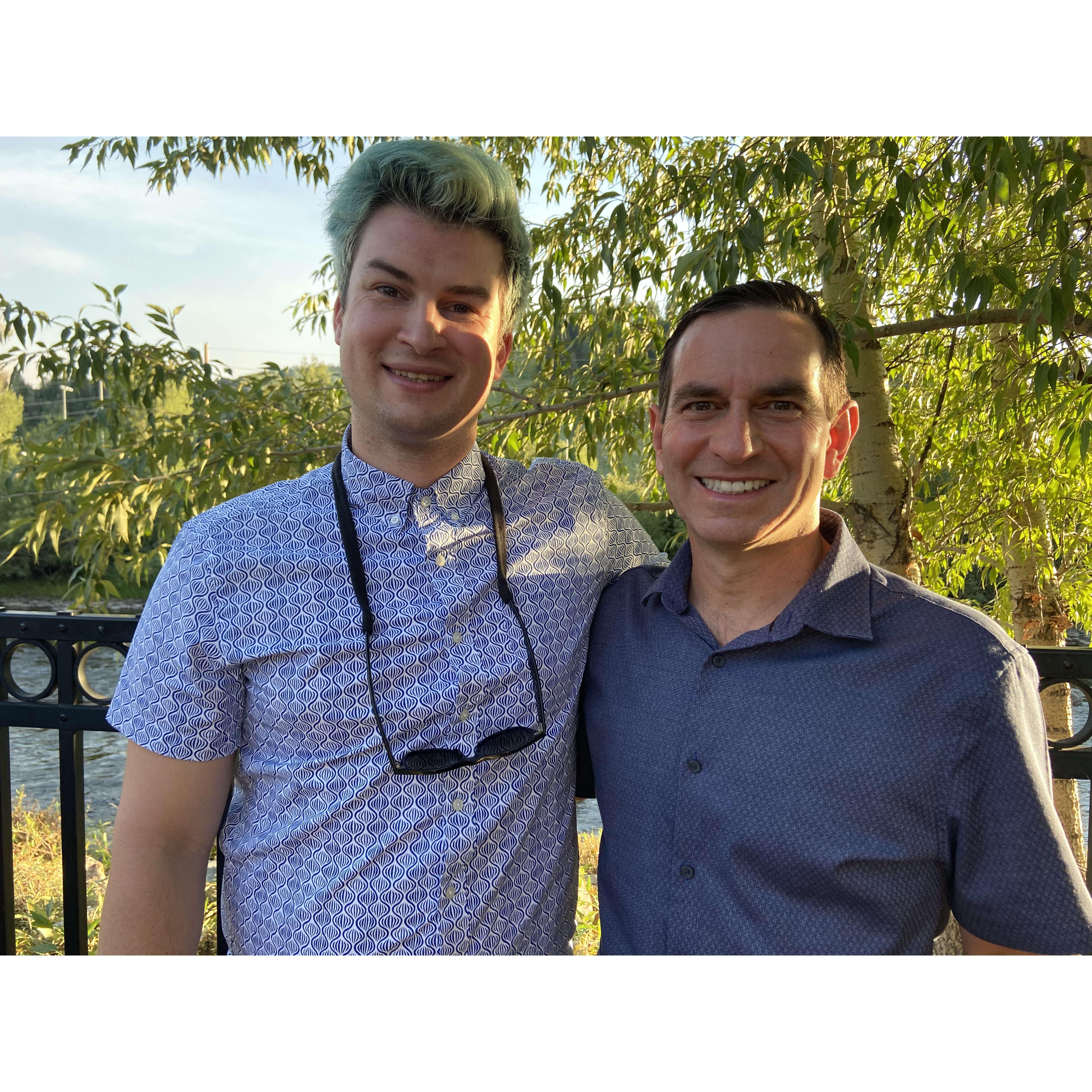 Matt and Mark out to dinner in Steamboat Springs, CO