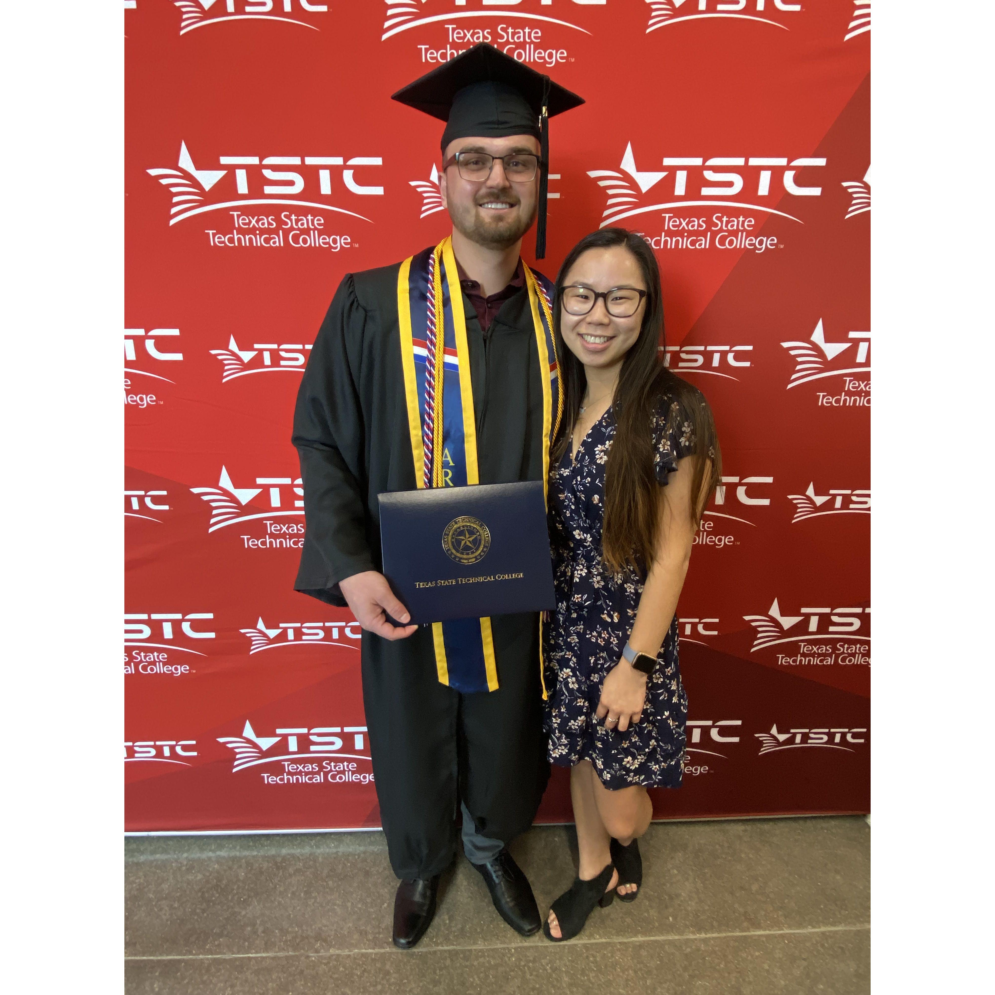 Bryce`s graduation from Texas State Technical College.