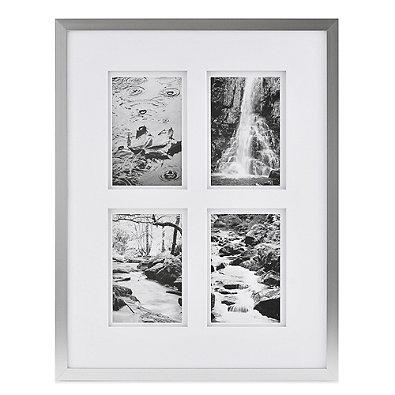Real Simple® Silver Finish Wall Frame with White Double Mat for 4 4-Inch x 6-Inch Photos