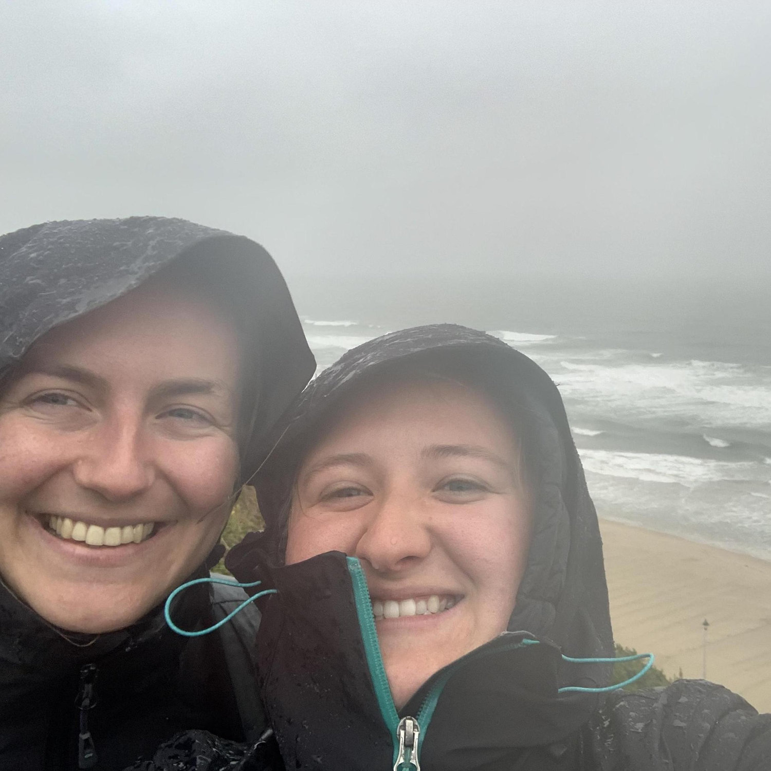 Rainy day at the beach in Bournemouth