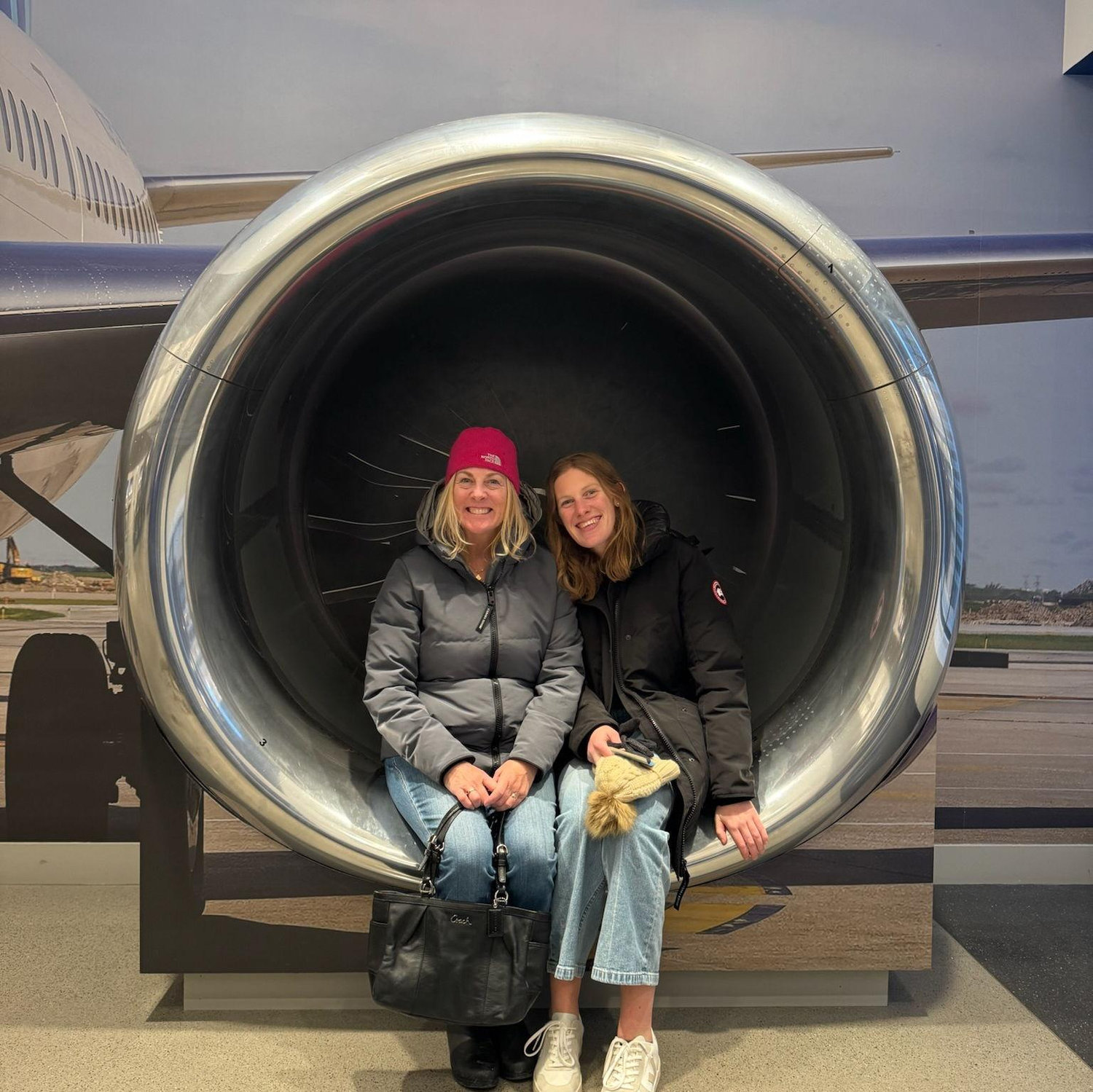 Tierney with her Mom, Margaret, at United HQ in Chicago
