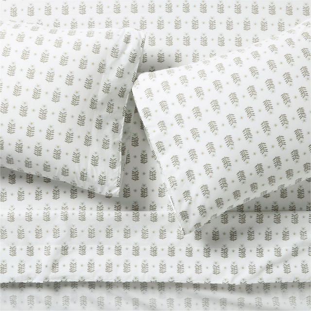 Favorite Washed Organic Cotton Floral Stem King Bed Sheet Set