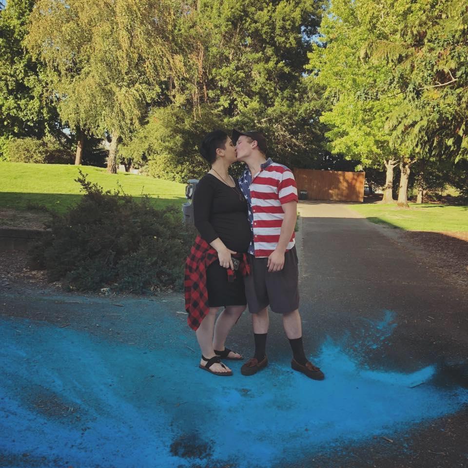 Our gender reveal! It's a boy! Such a fun day! Our good friends did a burn out in their classic truck to reveal the gender.