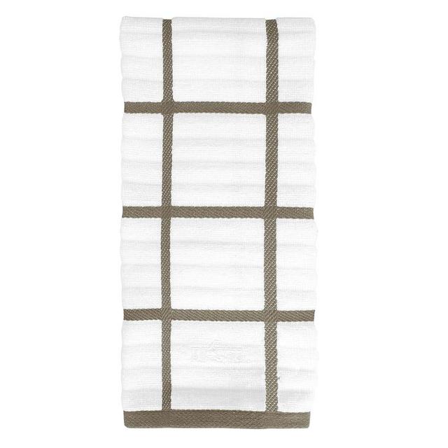 All-Clad 100% Percent Cotton Checked Kitchen Towel, Kitchen & Dining, Cleaning Glassware, Dishes, and Pans, 1-Pack, Mushroom