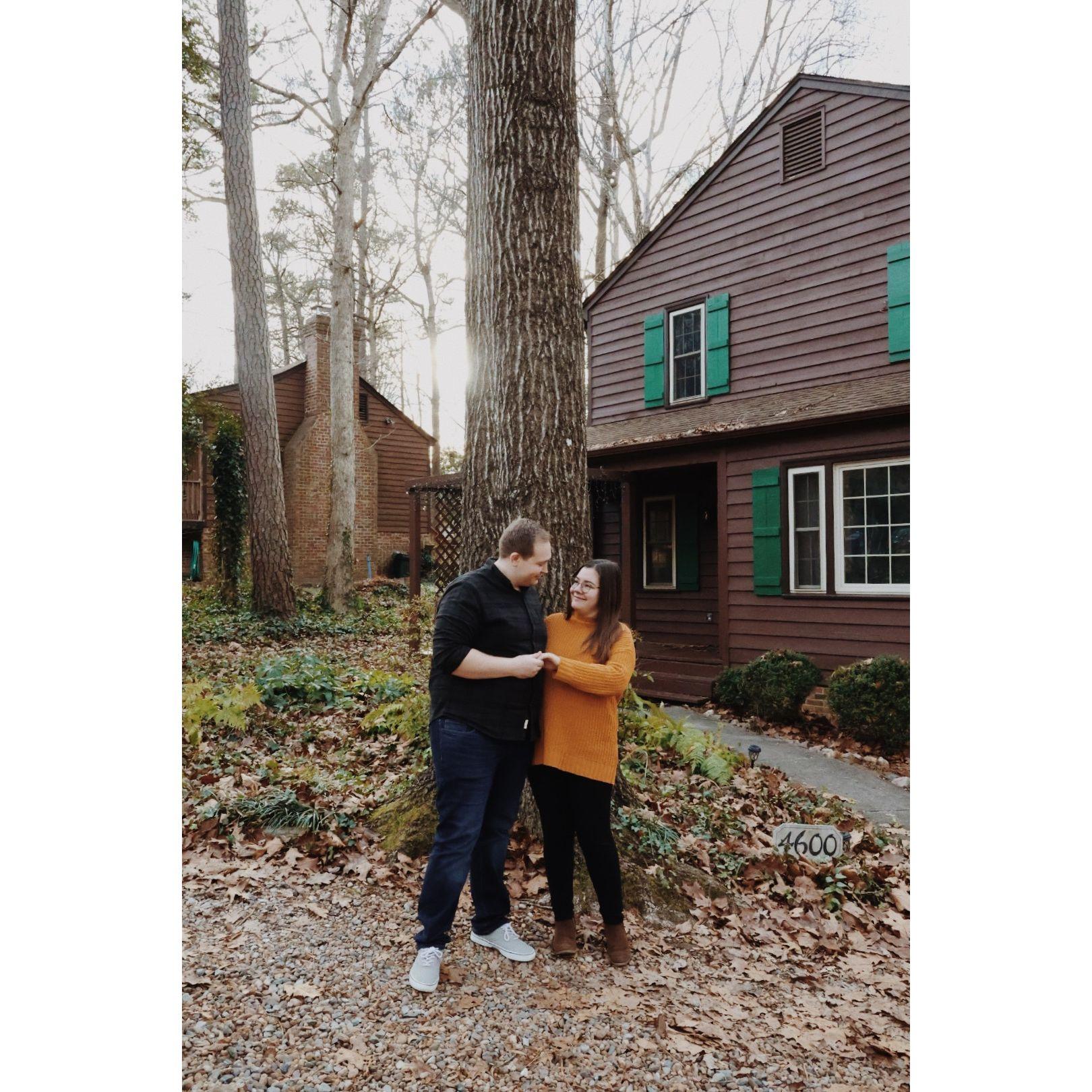 In front of our first home in Richmond, VA!