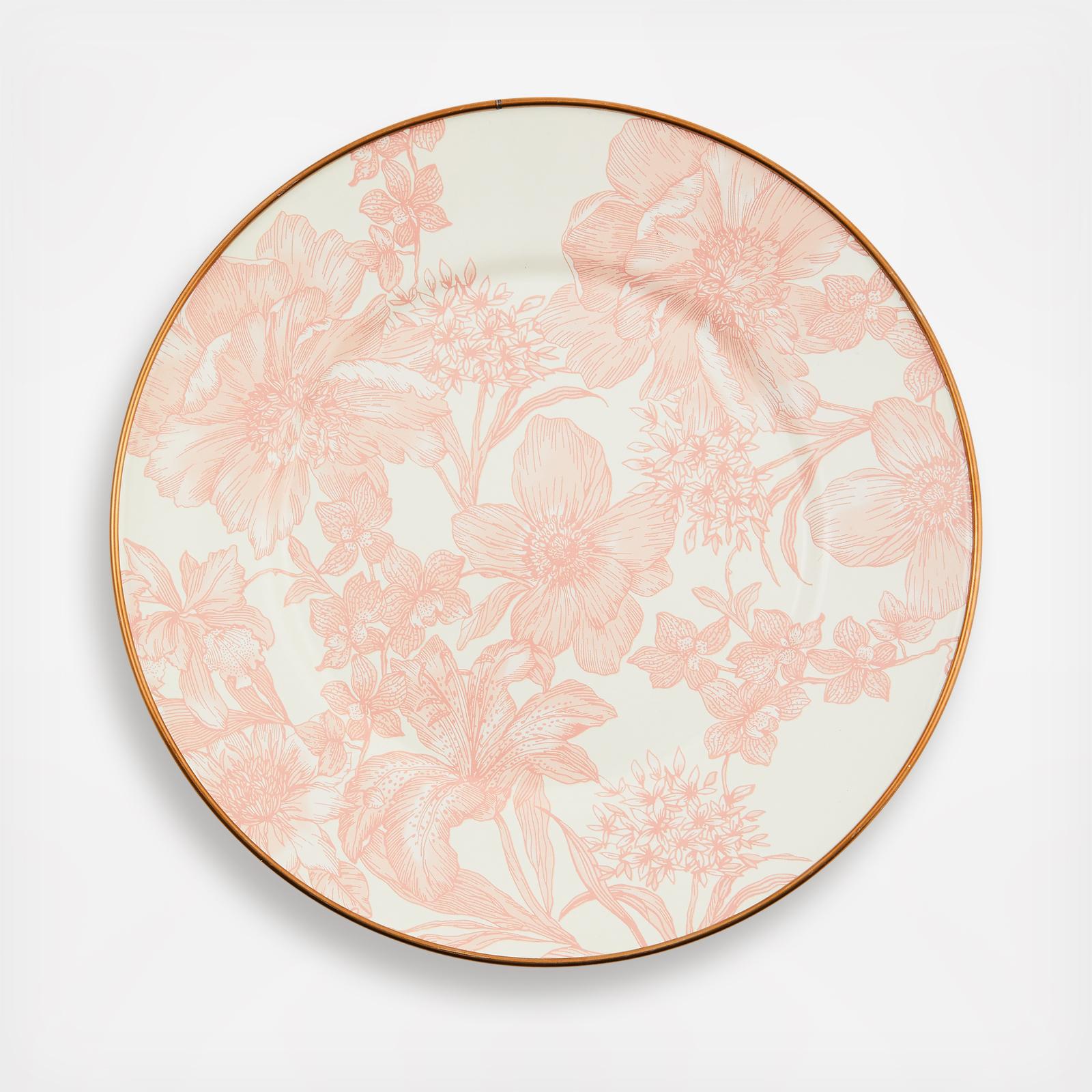 Mackenzie Childs Salad / Dessert Plate Wild Rose Mauve