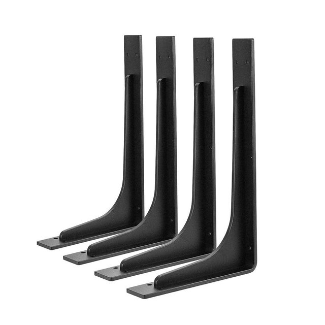 12"x 7"Shelf Bracket ,L Shelf Brackets,max Load 300lbs, Vertical Angle, Premium Alloy Metal Heavy Duty Shelf Bracket, high Strength Mounting Hardware , countertop Support, Pack of 4. (12INCH x 7INCH)
