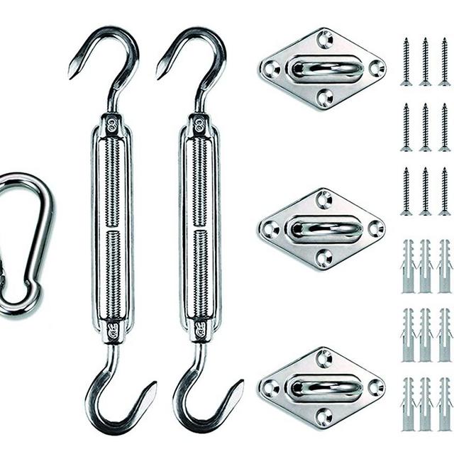 LOVE STORY Shade sail Hardware Kit for Triangle Heavy Duty Sun Shade sail Installation 8 Inches 316 Stainless Steel for Deck Garden Lawn Patio