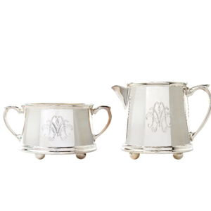 Fortnum's Silver-Plated Monogram Milk Jug & Sugar Bowl Set