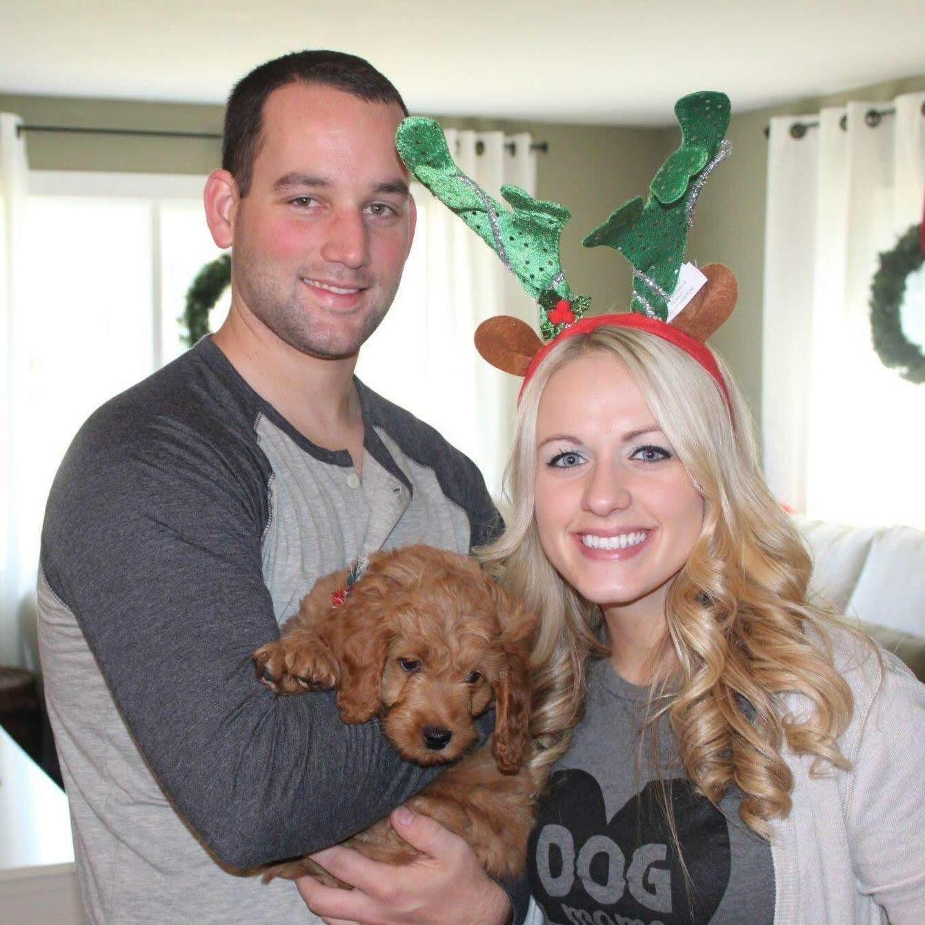Zac's family holiday cookie day with our new puppy, Willow. December 2017. @ Minier, IL.