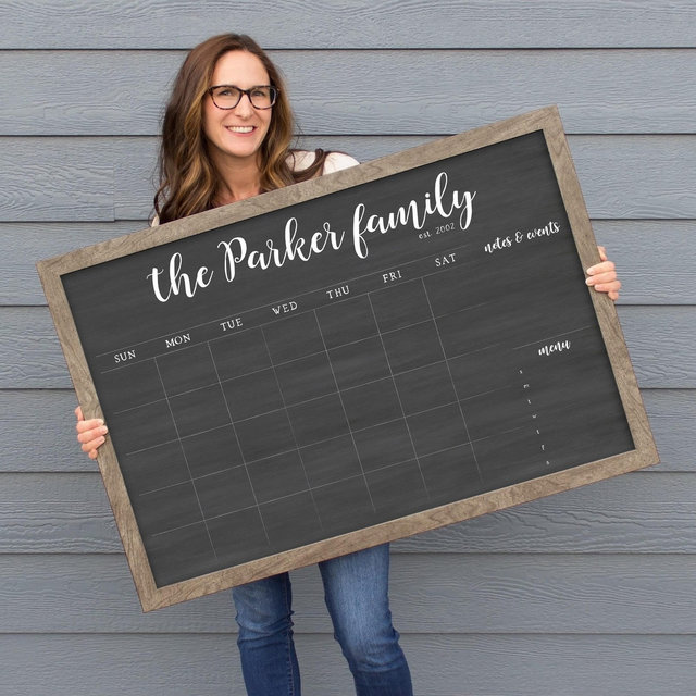 Large Calendar | Framed Calendar | Dry erase board | chalkboard Calendar |