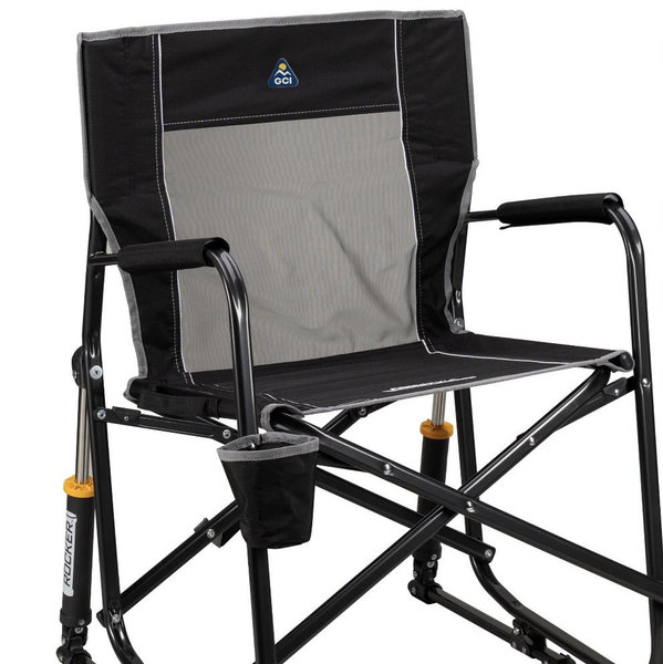 GCI Outdoor Freestyle Rocker Foldable Rocking Camping Chair, Black