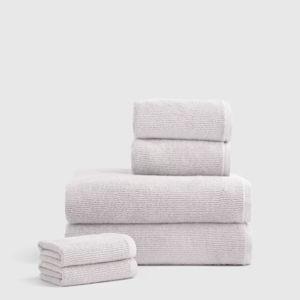 Turkish Ribbed Quick Dry Bath Towel Bundle in Silver