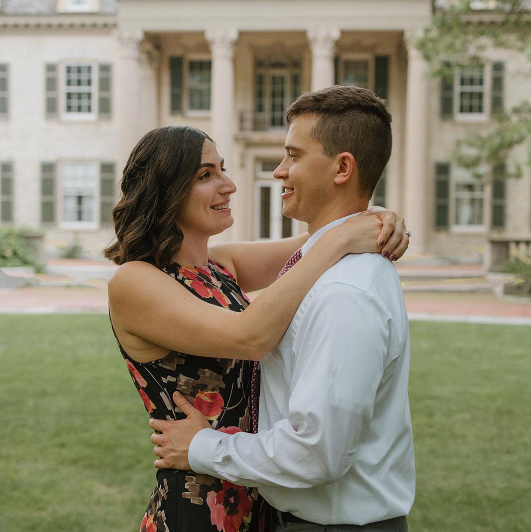 Engagement photos at the George Eastman House, July 2023