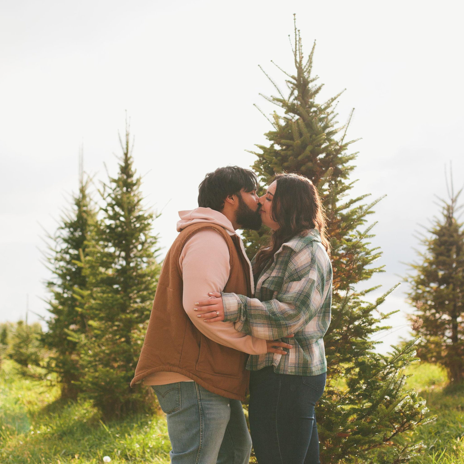 Engagement pictures-our photographer captured this moment as the sun came at right at the end of our session.