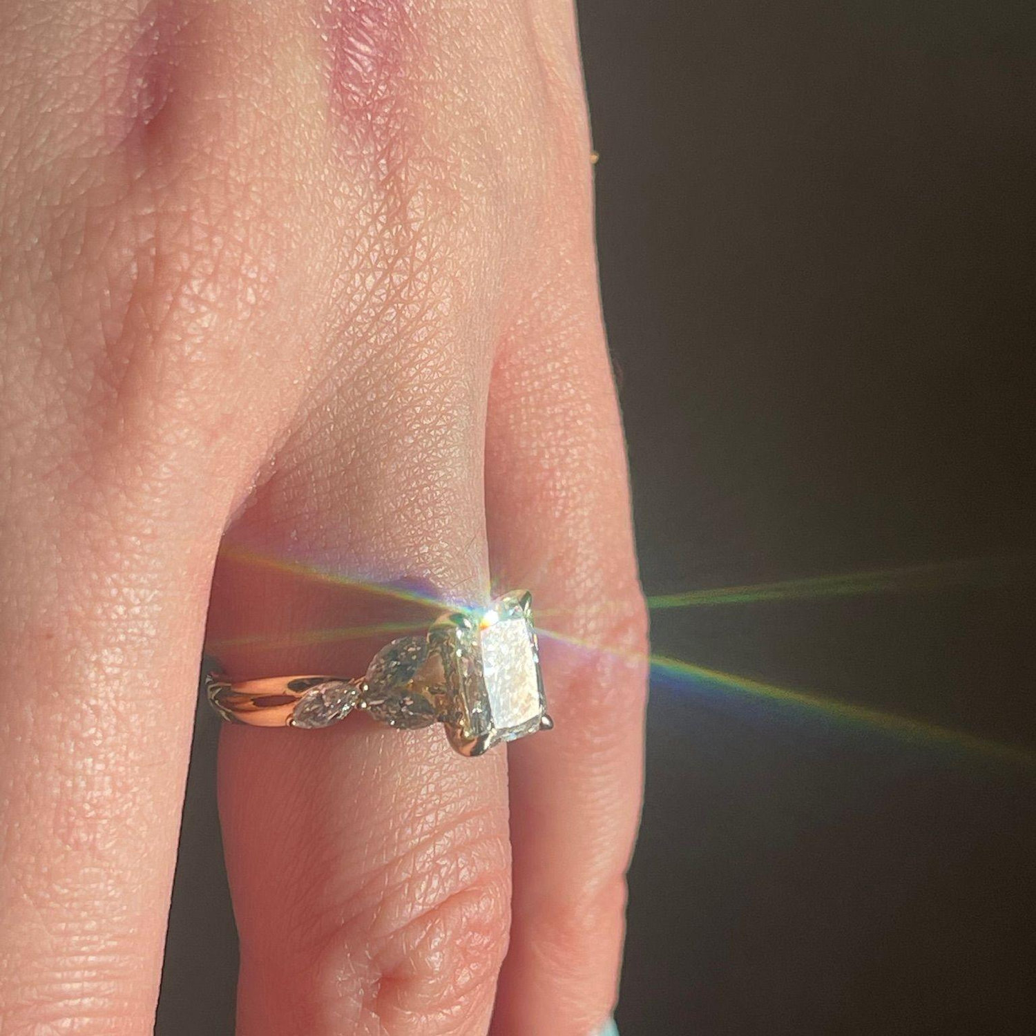 A picture that Margo's dad took the day William proposed.