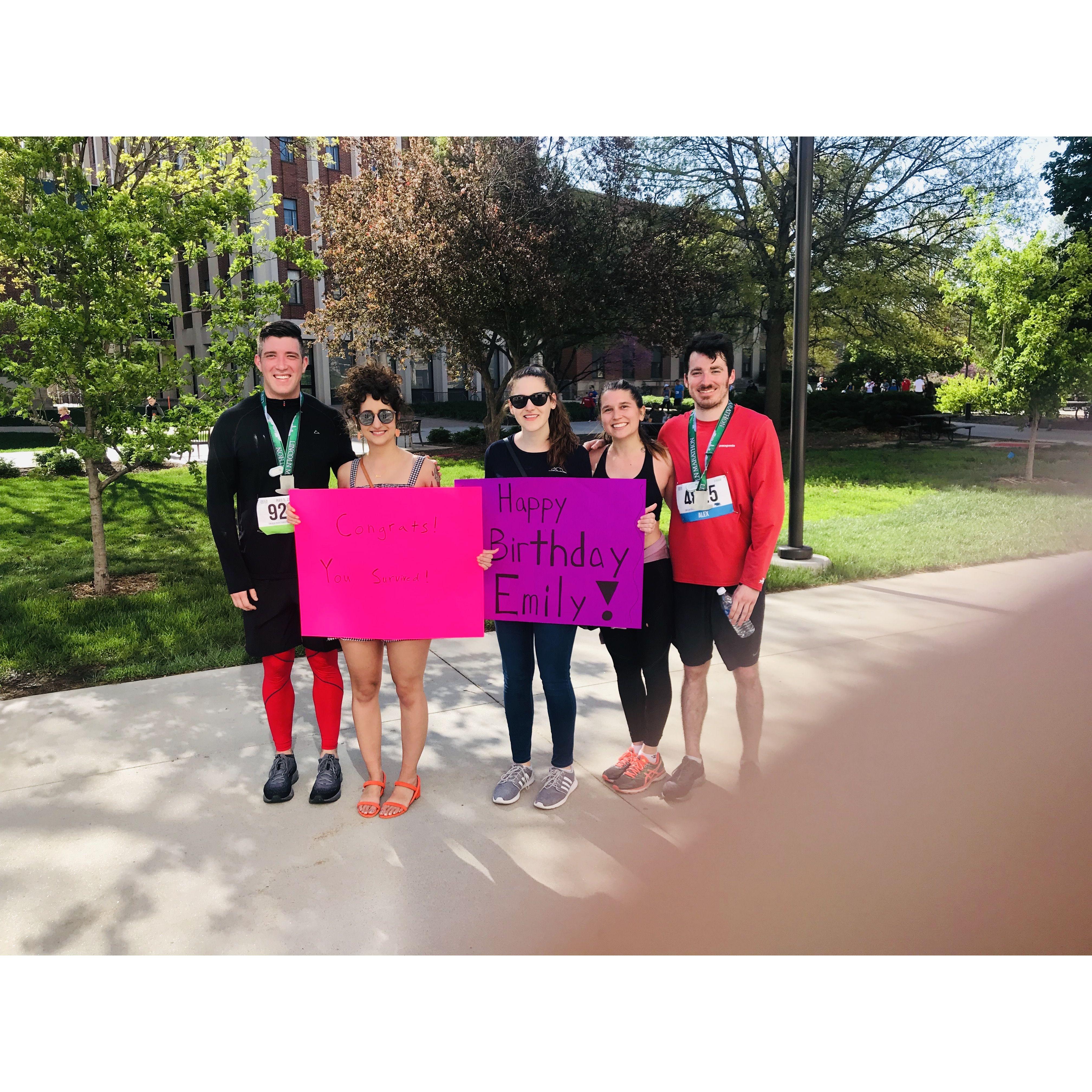 Alex, Jihan, Melissa, Emily, and Alex @ Lincoln Half-Marathon