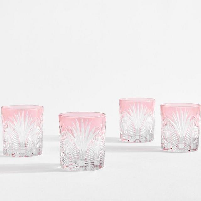Wicked Double Old Fashioned Glasses, Set of 4 - Pink