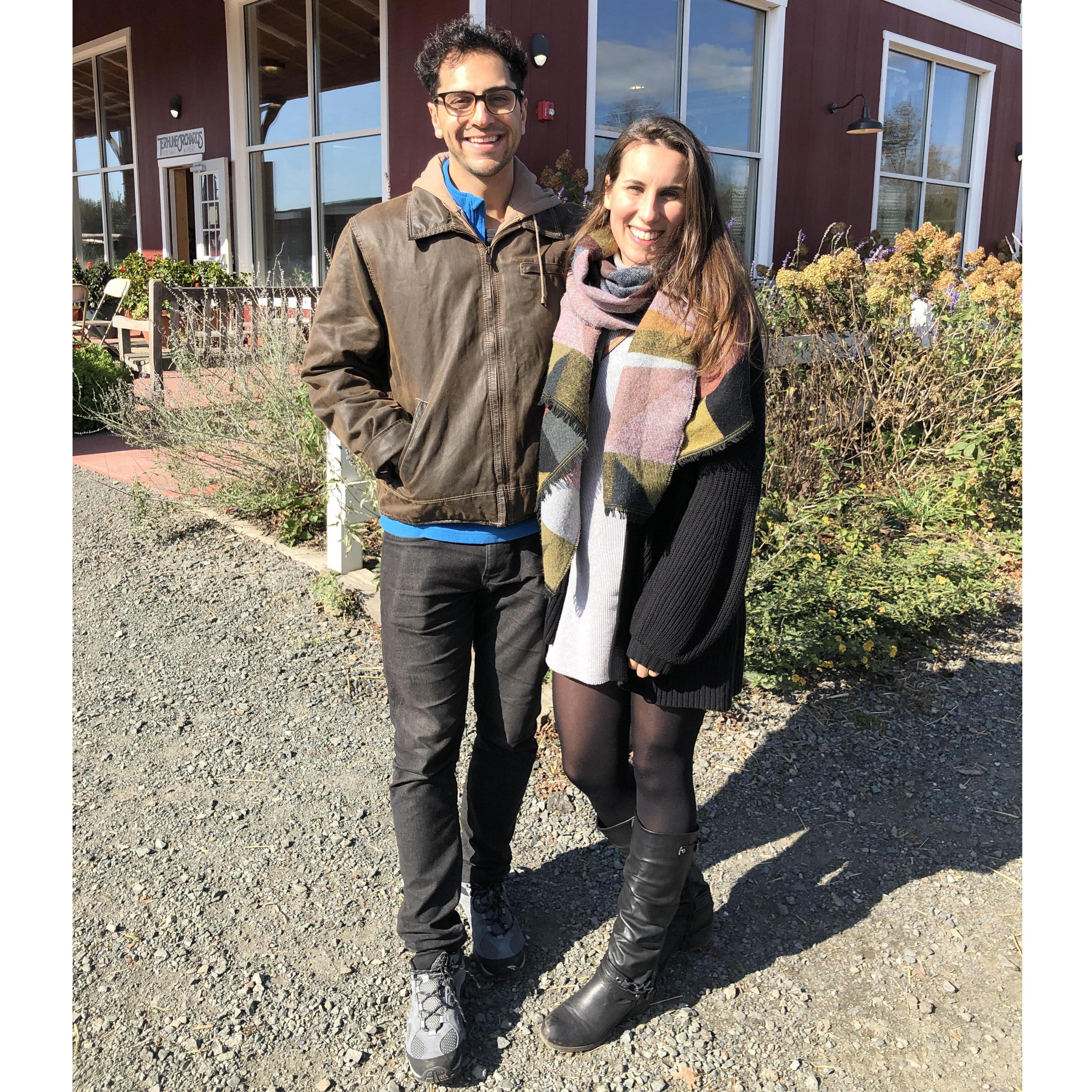 Pumpkin and apple picking in the Fall