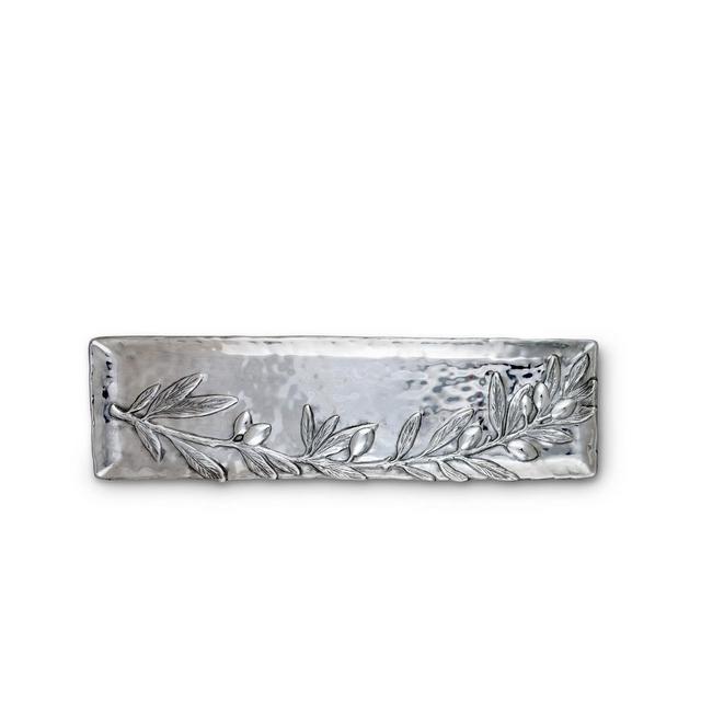 Arthur Court Olive Pattern Sand-Cast Aluminum Oblong Serving Tray