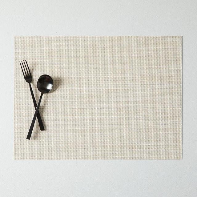 Chilewich Easy Care Mini Basket Placemat, 14x19, Parchment, Set Of 4